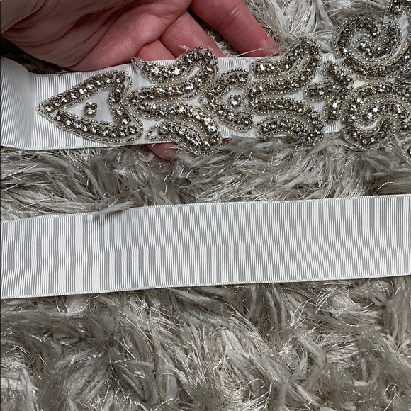 Crystal bridal beaded belt sash wedding - Picture 5 of 16